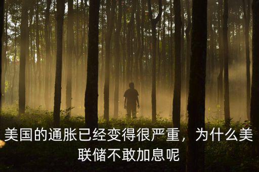 美國(guó)的通脹已經(jīng)變得很嚴(yán)重，為什么美聯(lián)儲(chǔ)不敢加息呢