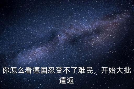 你怎么看德國忍受不了難民，開始大批遣返