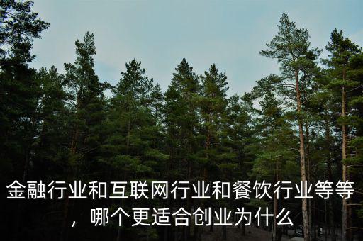 金融行業(yè)和互聯(lián)網(wǎng)行業(yè)和餐飲行業(yè)等等，哪個更適合創(chuàng)業(yè)為什么