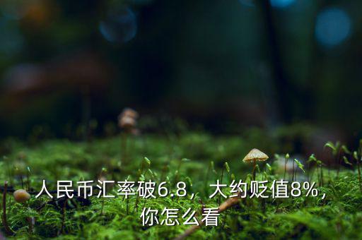 人民幣匯率破6.8，大約貶值8%，你怎么看