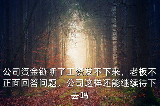 公司資金鏈斷了工資發(fā)不下來(lái)，老板不正面回答問(wèn)題，公司這樣還能繼續(xù)待下去嗎
