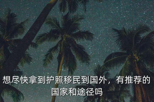 想盡快拿到護(hù)照移民到國外，有推薦的國家和途徑嗎