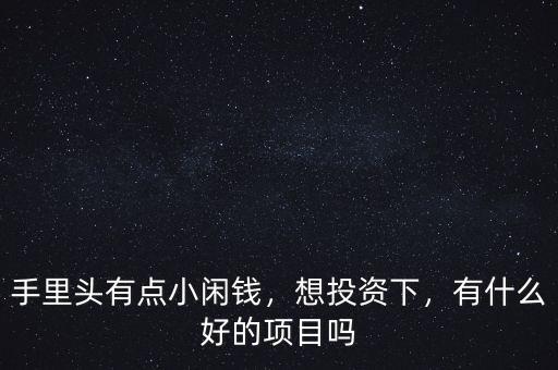 手里頭有點(diǎn)小閑錢，想投資下，有什么好的項(xiàng)目嗎