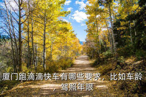 廈門(mén)跑滴滴快車有哪些要求，比如車齡，駕照年限