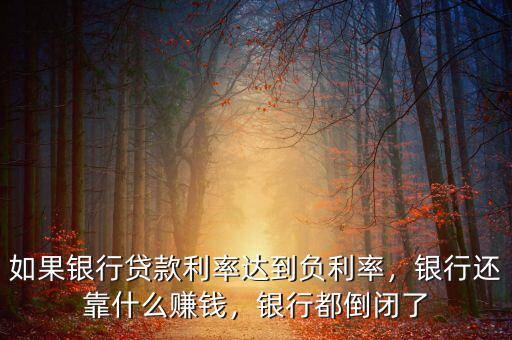 如果銀行貸款利率達到負利率，銀行還靠什么賺錢，銀行都倒閉了