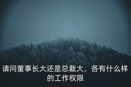請問董事長大還是總裁大，各有什么樣的工作權(quán)限