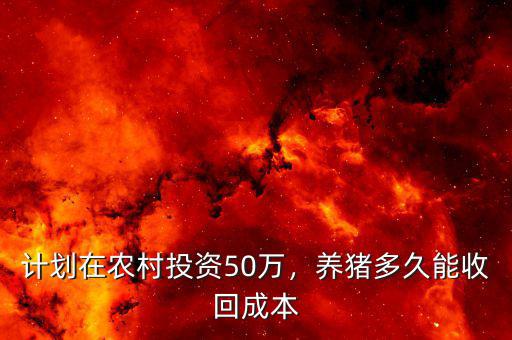計(jì)劃在農(nóng)村投資50萬(wàn)，養(yǎng)豬多久能收回成本