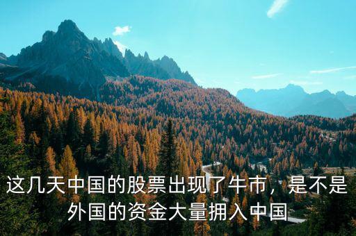 這幾天中國的股票出現(xiàn)了牛市，是不是外國的資金大量擁入中國