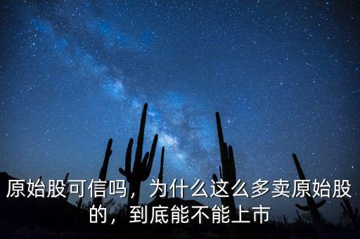 原始股可信嗎，為什么這么多賣原始股的，到底能不能上市