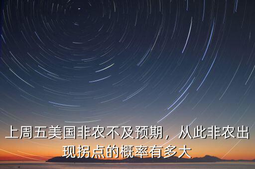 上周五美國非農不及預期，從此非農出現拐點的概率有多大