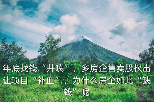 年底找錢“井噴”，多房企售賣股權(quán)出讓項(xiàng)目“補(bǔ)血”，為什么房企如此“缺錢”呢