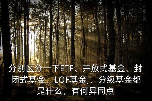分別區(qū)分一下ETF、開放式基金、封閉式基金、LOF基金,、分級基金都是什么，有何異同點