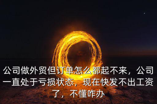 公司做外貿(mào)但訂單怎么都起不來，公司一直處于虧損狀態(tài)，現(xiàn)在快發(fā)不出工資了，不懂咋辦