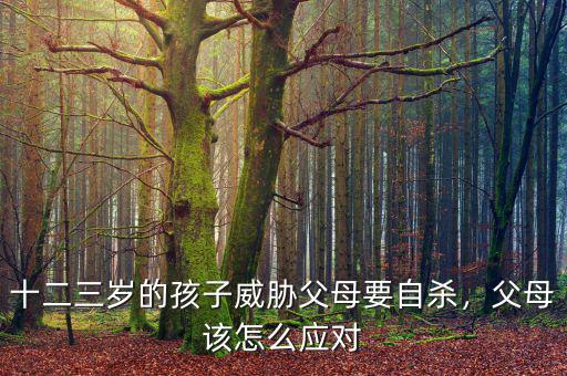 十二三歲的孩子威脅父母要自殺，父母該怎么應(yīng)對(duì)