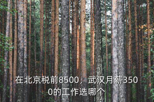 在北京稅前8500，武漢月薪3500的工作選哪個