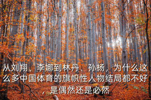 從劉翔、李娜到林丹、孫楊，為什么這么多中國體育的旗幟性人物結局都不好，是偶然還是必然