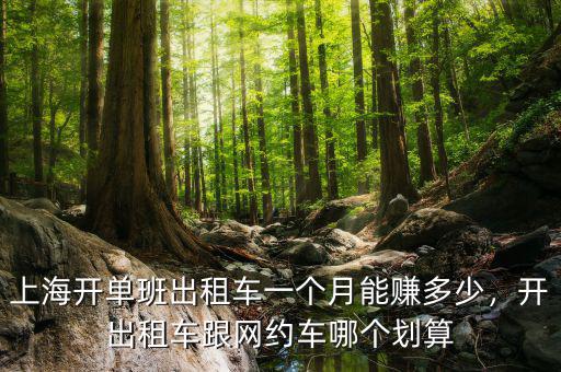 上海開單班出租車一個月能賺多少，開出租車跟網(wǎng)約車哪個劃算