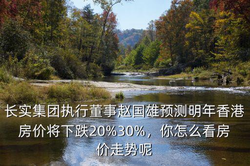 長實集團執(zhí)行董事趙國雄預測明年香港房價將下跌20%30%，你怎么看房價走勢呢