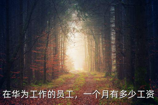 在華為工作的員工，一個月有多少工資