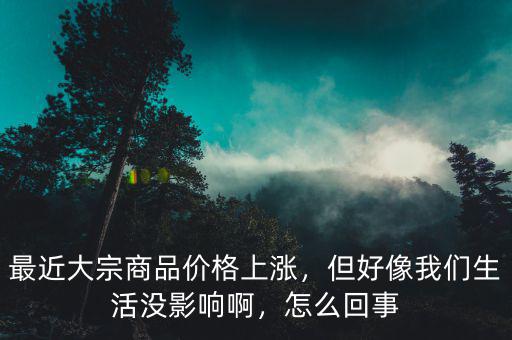 最近大宗商品價格上漲，但好像我們生活沒影響啊，怎么回事