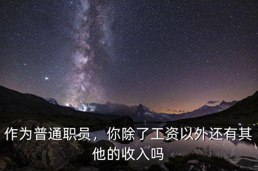 作為普通職員，你除了工資以外還有其他的收入嗎