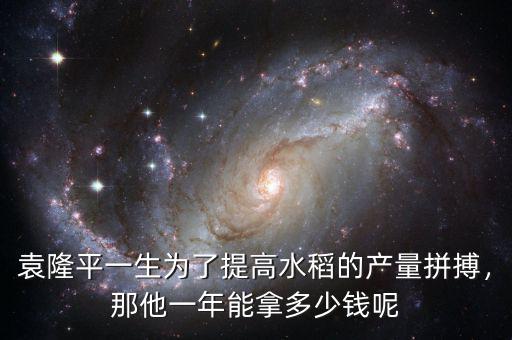 袁隆平一生為了提高水稻的產(chǎn)量拼搏，那他一年能拿多少錢呢