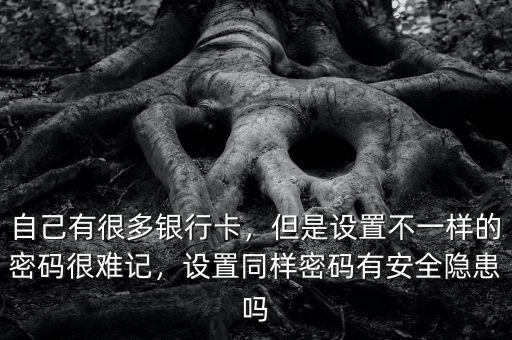 自己有很多銀行卡，但是設置不一樣的密碼很難記，設置同樣密碼有安全隱患嗎