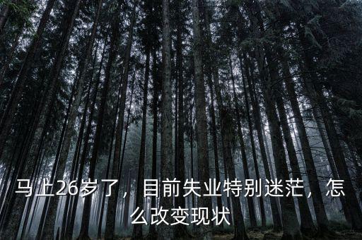馬上26歲了，目前失業(yè)特別迷茫，怎么改變現(xiàn)狀