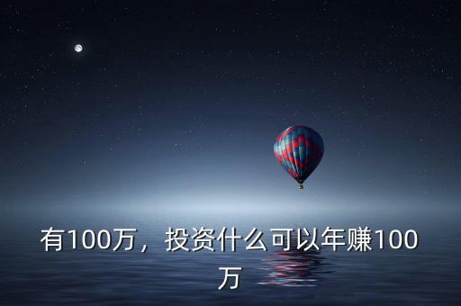有100萬(wàn)，投資什么可以年賺100萬(wàn)