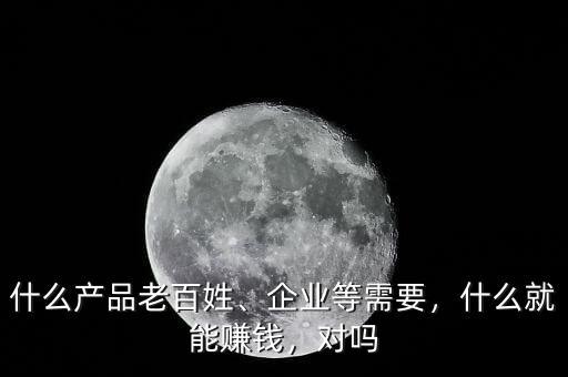 什么產(chǎn)品老百姓、企業(yè)等需要，什么就能賺錢，對(duì)嗎