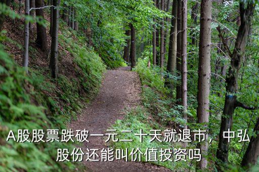 A股股票跌破一元二十天就退市，中弘股份還能叫價值投資嗎