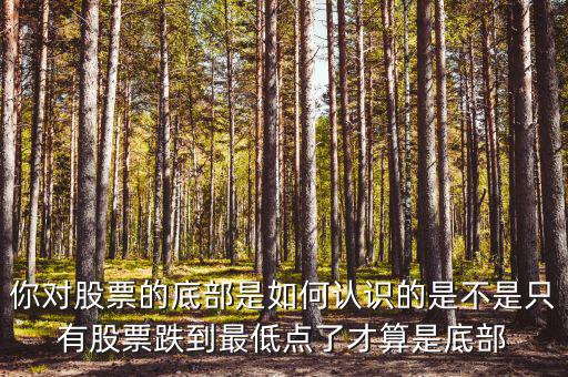 你對股票的底部是如何認識的是不是只有股票跌到最低點了才算是底部