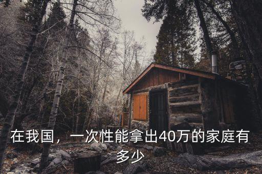 在我國(guó)，一次性能拿出40萬(wàn)的家庭有多少