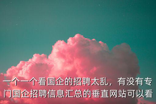 一個(gè)一個(gè)看國企的招聘太亂，有沒有專門國企招聘信息匯總的垂直網(wǎng)站可以看