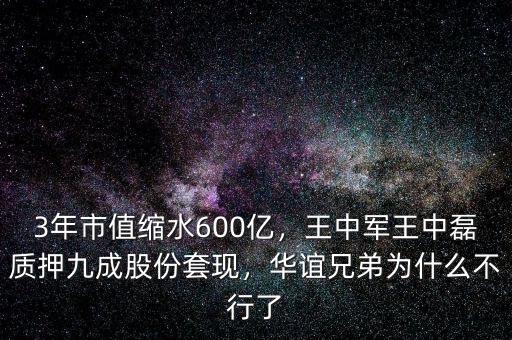 3年市值縮水600億，王中軍王中磊質(zhì)押九成股份套現(xiàn)，華誼兄弟為什么不行了