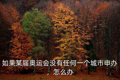 如果某屆奧運會沒有任何一個城市申辦，怎么辦