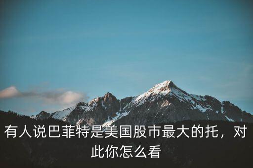 有人說巴菲特是美國股市最大的托，對此你怎么看