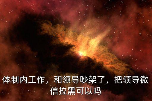 體制內工作，和領導吵架了，把領導微信拉黑可以嗎