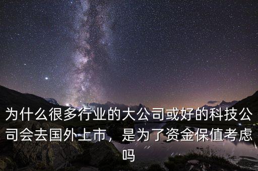 為什么很多行業(yè)的大公司或好的科技公司會(huì)去國(guó)外上市，是為了資金保值考慮嗎