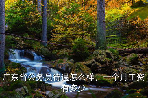 廣東省公務員待遇怎么樣，一個月工資有多少