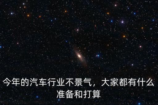 今年的汽車行業(yè)不景氣，大家都有什么準(zhǔn)備和打算