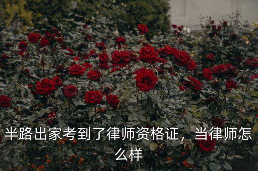 半路出家考到了律師資格證，當律師怎么樣