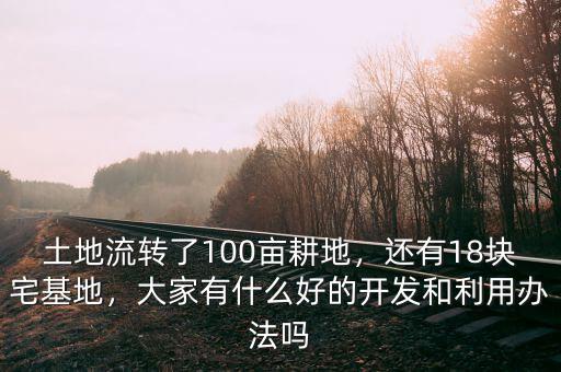 土地流轉(zhuǎn)了100畝耕地，還有18塊宅基地，大家有什么好的開(kāi)發(fā)和利用辦法嗎