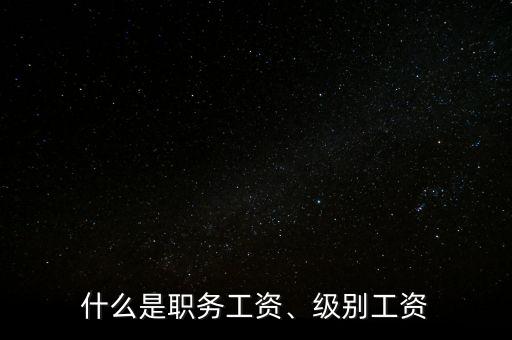 什么是職務工資、級別工資