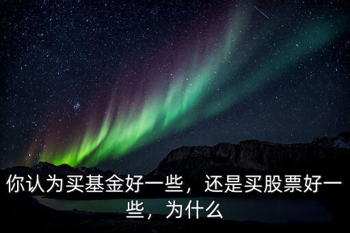你認為買基金好一些，還是買股票好一些，為什么