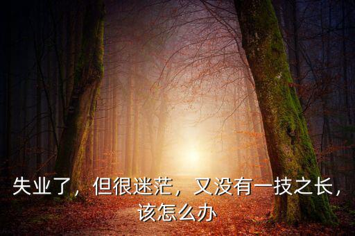 失業(yè)了，但很迷茫，又沒(méi)有一技之長(zhǎng)，該怎么辦