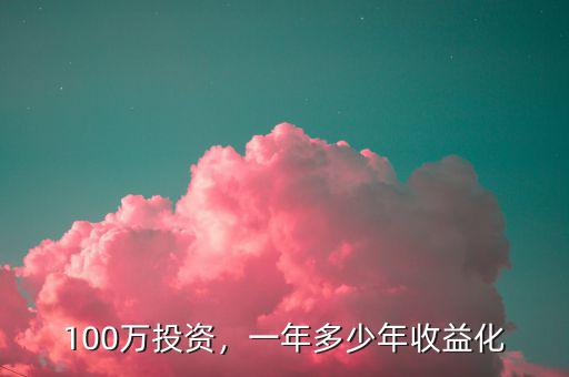 100萬(wàn)投資，一年多少年收益化