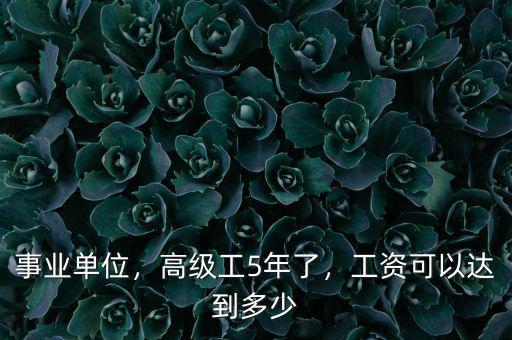 事業(yè)單位，高級(jí)工5年了，工資可以達(dá)到多少