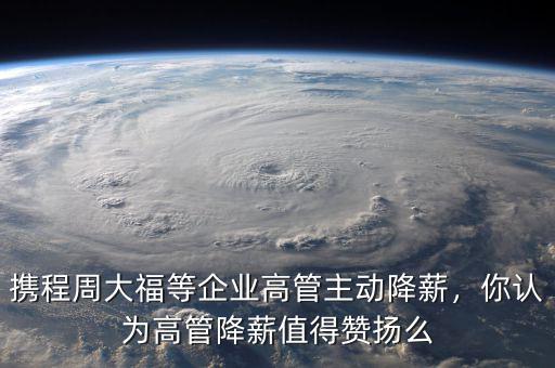 攜程周大福等企業(yè)高管主動降薪，你認為高管降薪值得贊揚么