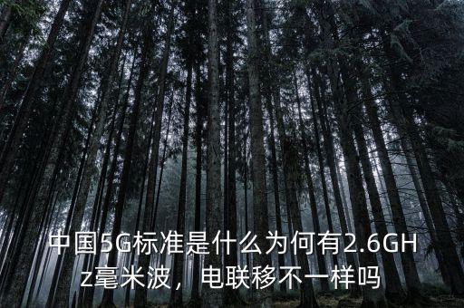 中國(guó)5G標(biāo)準(zhǔn)是什么為何有2.6GHz毫米波，電聯(lián)移不一樣嗎